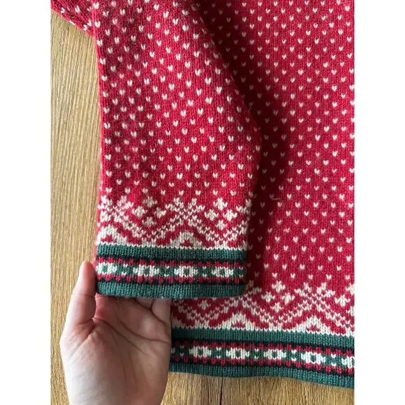 L.L. Bean Women's Vtg Merino Lambswool Snowflake Sweater Size Small - Picture 4 of 7